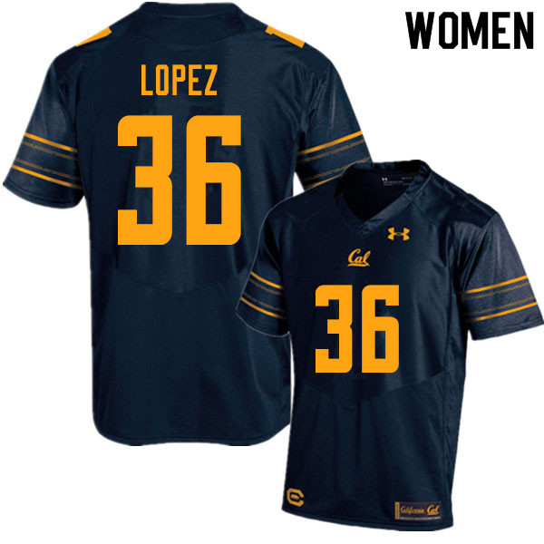 Women #36 Nick Lopez Cal Bears UA College Football Jerseys Sale-Navy